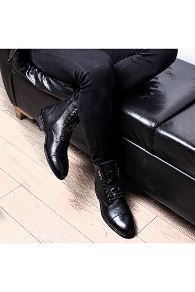 İBAY Wanted Erkek Siyah Hakiki Deri Bot