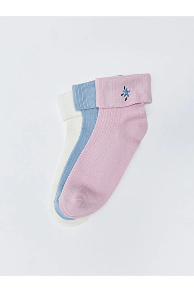 LC Waikiki Embroidered Women's Socks 3 Pack from Aymira Giyim