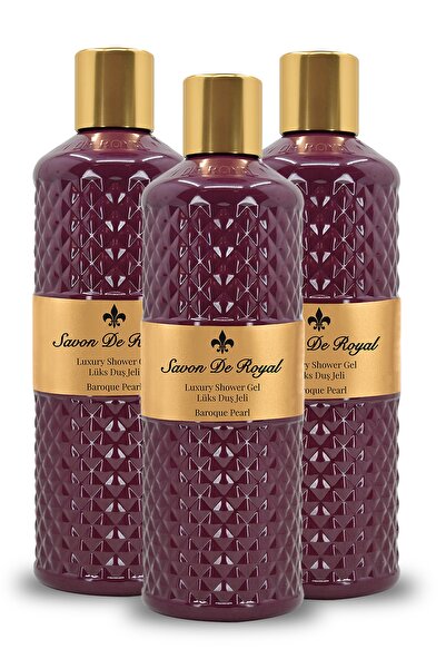 Savon De Royal Luxury Vegan Duş Jeli Baroque Pearl 500 ml 3 Adet, Meyvemsi, Yasemin, Vanilya, Sandal