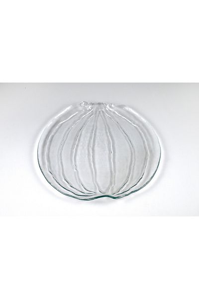 HERITAGE Glass Pumpkin Serving Plate Transparent 31 Cm