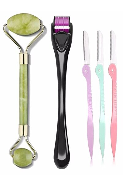 HaLVeY Yeşim Taşı + Dermaroller 0,5 Mm + 3'lü Kaş Usturası