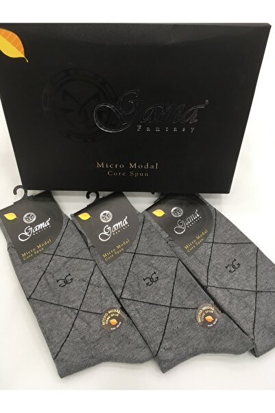 Gama Çorap 3 пари чоловічих зимових шкарпеток з мікромодалу, 100% натурального матеріалу, без нейлону, з візерунком