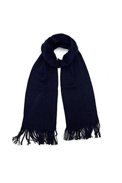 nazipek Düz Renk Pamuklu Örme Lacivert Atkı Kaşkol 190 Cm