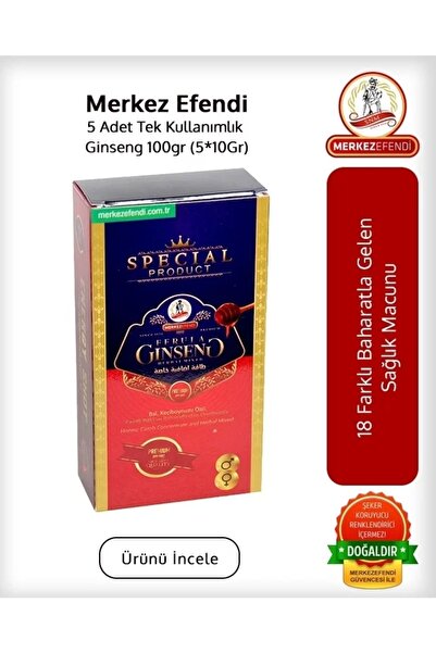 Merkez Efendi 5 Adet Tek Kullanımlık Ginseng 5*10 gr