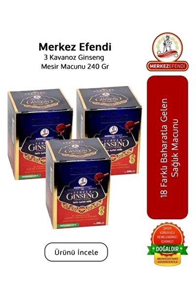 Merkez Efendi 3 Kavanoz Mesir Macunu 240 gr