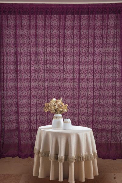 AKÇA TEKSTİL Perdele de fundal plisată, cu o singură aripă, de culoare violet...