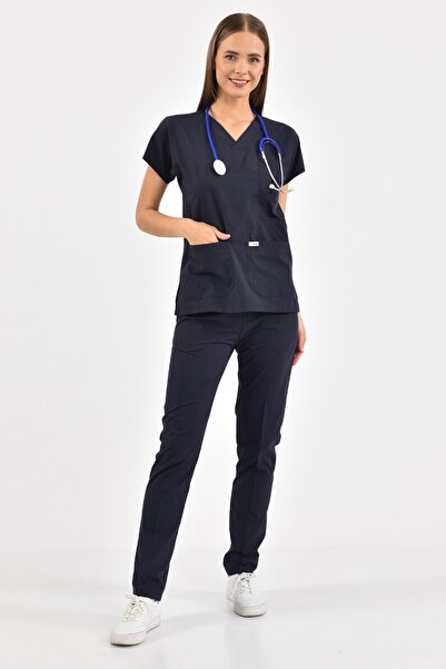 Esen Forma Kadın Lacivert Trikoton Hemşire Önlüğü