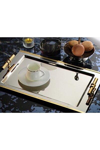Otuz4istanbul Iki Kişilik Çelik Çay Kahve Tepsisi