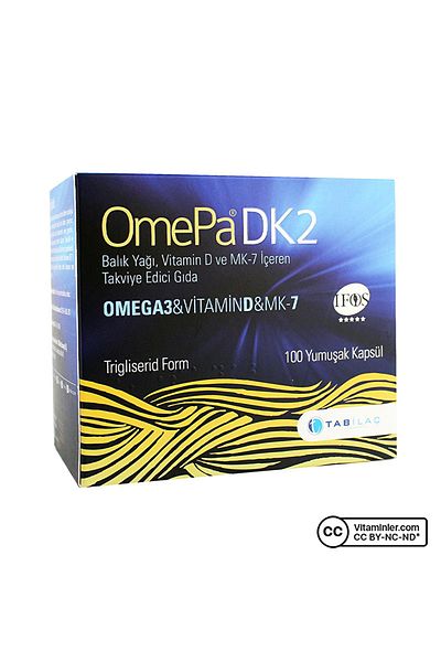 Omepa Dk2 Omega 3 Vitamin D Mk-7 - 100 Capsules