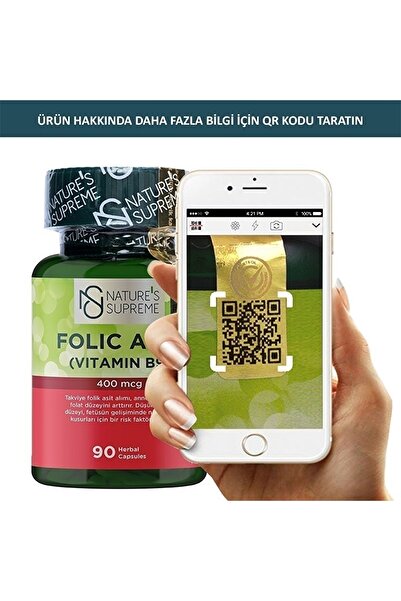 Nature's Supreme Folic Acid 400 Mcg 90 Kapsül