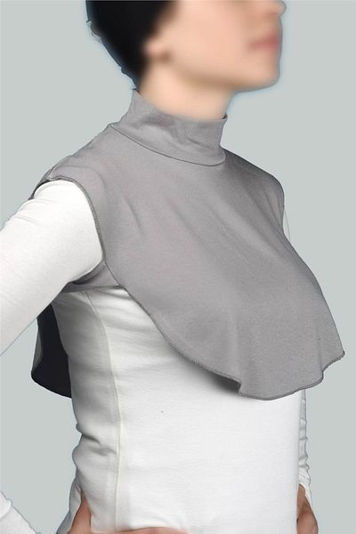 Altobeh Plain Turtleneck Throated Combed Cotton Hijab Neck Collar - Gray