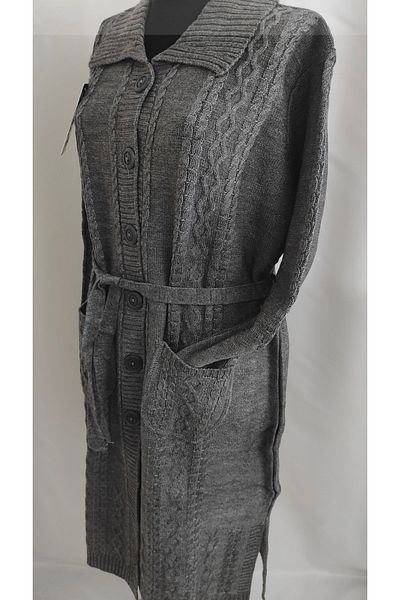 ECE GİYİM Πλεκτή Ζακέτα Winter Battal Plus Size - Kalın Karay