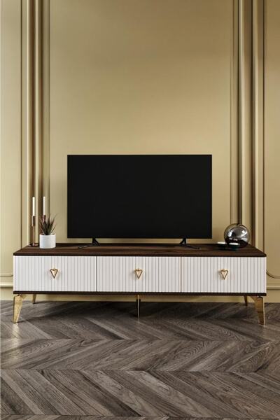 mapahomeliving 180 Cm Zeugma Mdf Mebran Kapak Ekru Ceviz Gold