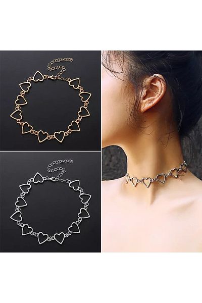 Köstebek Gothic Punk Streetwear Heart Choker Necklace