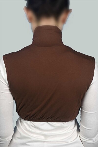 Altobeh Zero Sleeve Turtleneck Full Neck Lycra Combed Cotton Women's Half Body - Chocolate