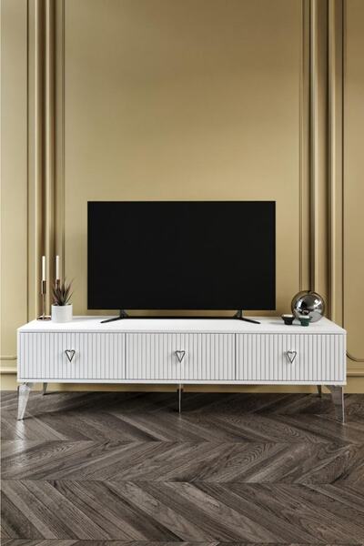 mapahomeliving 180 Cm Zeugma Mdf Mebran Kapak Beyaz Gümüş