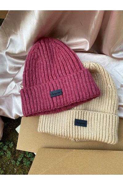 laviyonsa 2-Piece Knitted Wool Winter Beanie