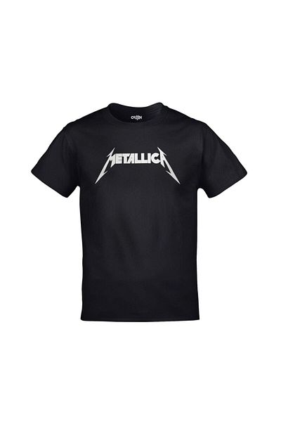 Orijin Tekstil Μπλουζάκι με στάμπα με λογότυπο Unisex σε μεγάλο μέγεθος, μαύρο Metallica