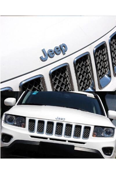 idealaksesuar شعار كروم رمادي لامع - حروف غطاء محرك السيارة Jeep، حروف غطاء م...