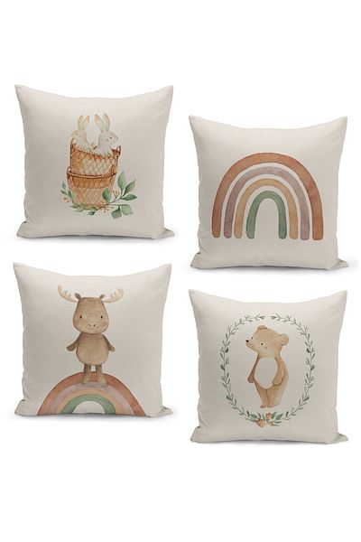 Filamente Set de 4 huse de pernă pentru copii, imprimate digital