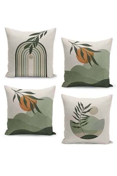 Filamente Set of 4 Throw Pillow Cases, Double Sided Digital Printed