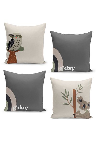Filamente Set de 4 huse de pernă pentru copii, imprimate digital