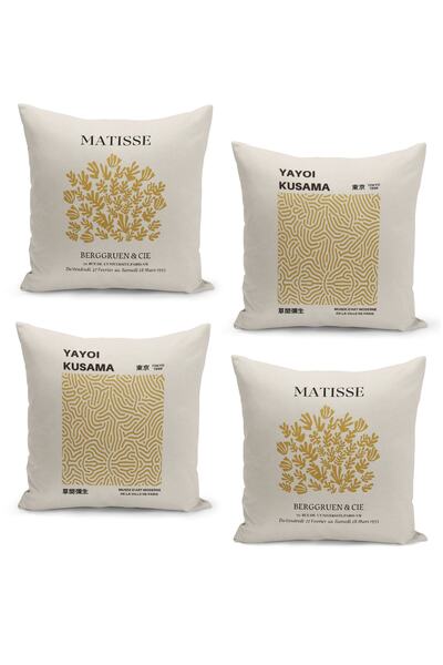 Filamente Set de 4 huse de pernă cu imprimare digitală pe două fețe