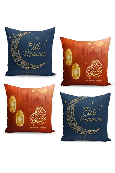 Filamente Set de 4 huse de pernă Ramadan cu model special imprimat digital pe două fețe