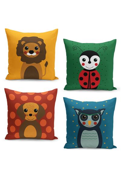 Filamente Set de 4 huse de pernă imprimate digital pentru copii