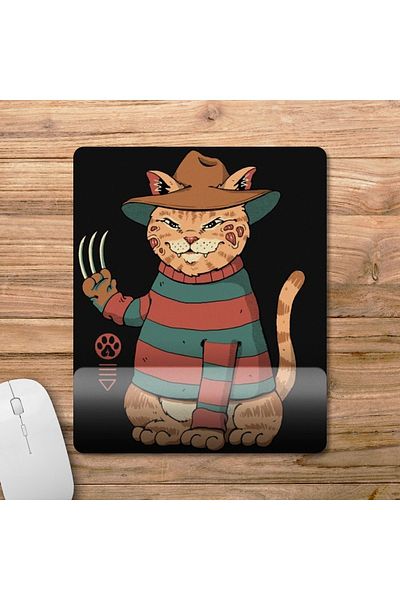 Pixxa نموذج لوحة ماوس دعم المعصم لـ Elm Street Cat Freddy - 1