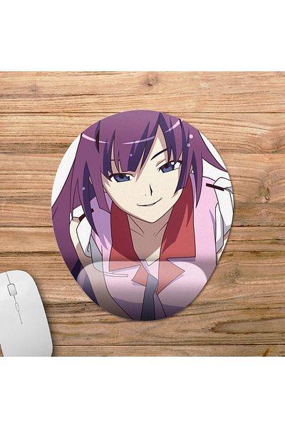 Pixxa Monogatari - موديل لوحة الماوس Senjougahara Hitagi مع مسند للمعصم - 2 بيضاوي