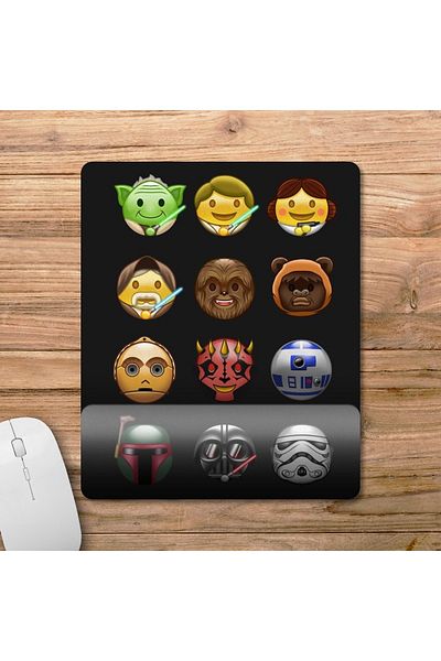 Pixxa نموذج لوحة ماوس بمساعدة المعصم من Star Wars Emojis - 1