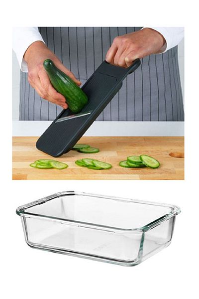 TABBERAS Vegetable slicer, set of 4, stainless steel/green - IKEA