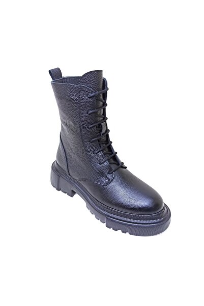 ALBİNİ Siyah Deri Kadın Postal Bot Ayakkabı