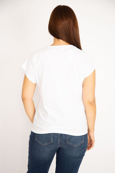 Şans Plus Size Blouse - White - Regular fit