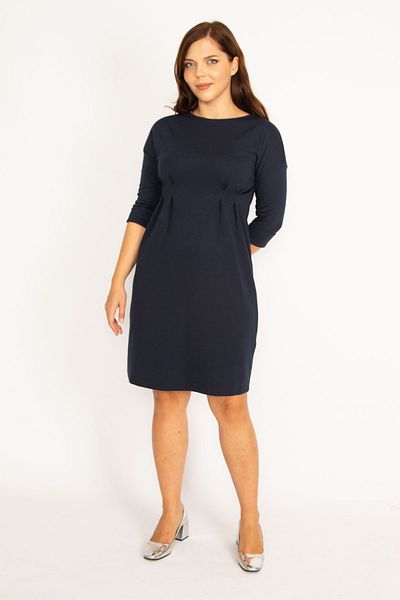 Şans Plus Size Dress - Navy blue - A-line