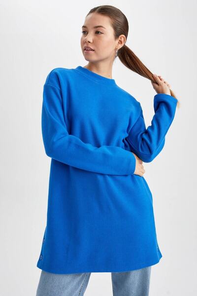 DeFacto Tunica cu mânecă lungă din stofă Selanik, cu croială regulată