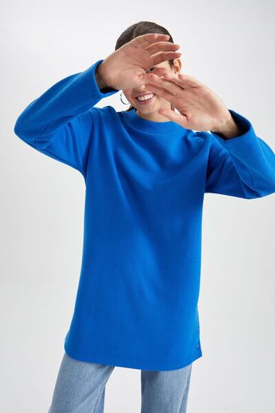 DeFacto Tunica cu mânecă lungă din stofă Selanik, cu croială regulată