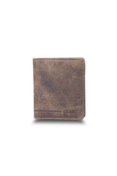 GUARD Antique Brown Minimal Sports Leather Men's Wallet - GDR240330XT1564