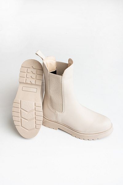 İnan Ayakkabı Beige Women's Boots - Elastic Sole (4 CM)