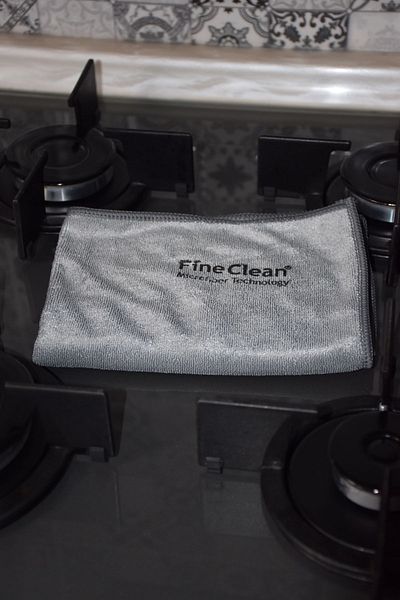 Fine Clean (1 Piece) Gray Microfiber Magic Oil Built-in Cooker Hood Kitchen Cloth 40*40
