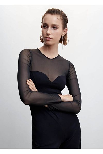 MANGO Woman Tulle Piece Jumpsuit