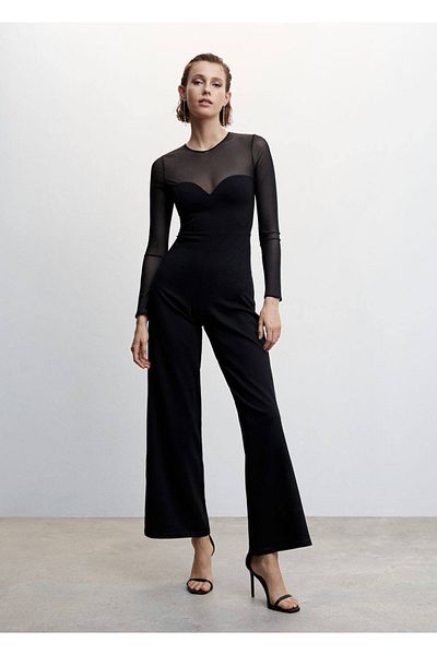 MANGO Woman Tulle Piece Jumpsuit