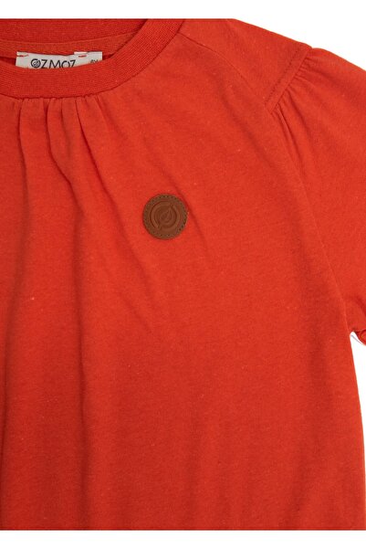 Ozmoz By Mukadder Özden Girl's Recycle Cotton Long Sleeve Orange T-shirt