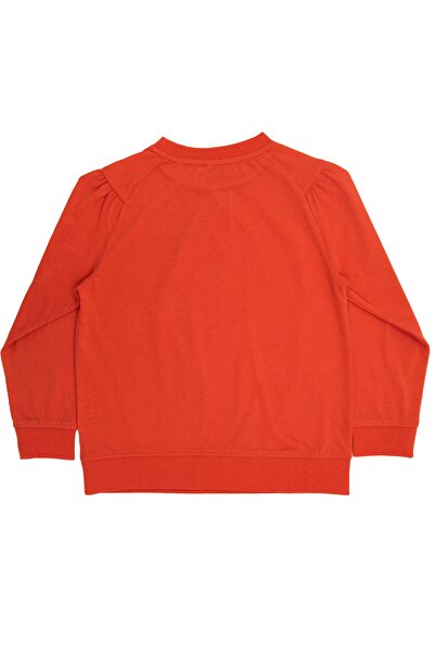 Ozmoz By Mukadder Özden Girl's Recycle Cotton Long Sleeve Orange T-shirt
