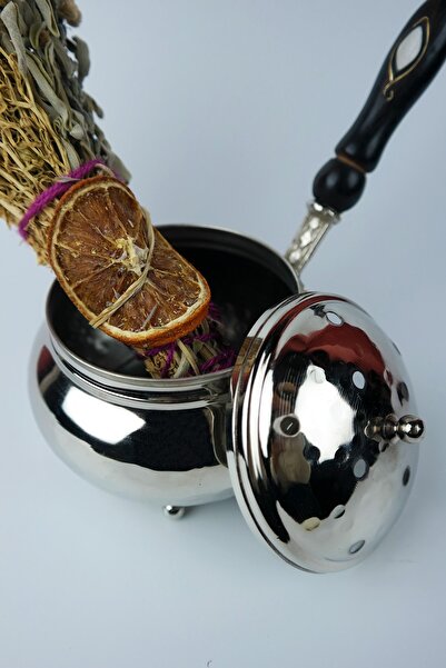 ERATOS Cadı Kazanı Model Tütsülük - Içi Bakır Dışı Nikel El Yapımı Tütsülük