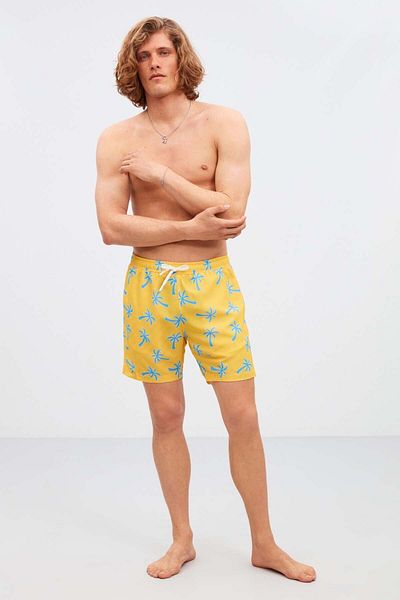 GRIMELANGE Badeshorts - Gelb - Geblümt