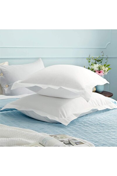 Tinybabyconcept 100% бавовняна наволочка з воланами, 2 шт., 50x70 см, декоративна, дихаюча тканина, білий колір