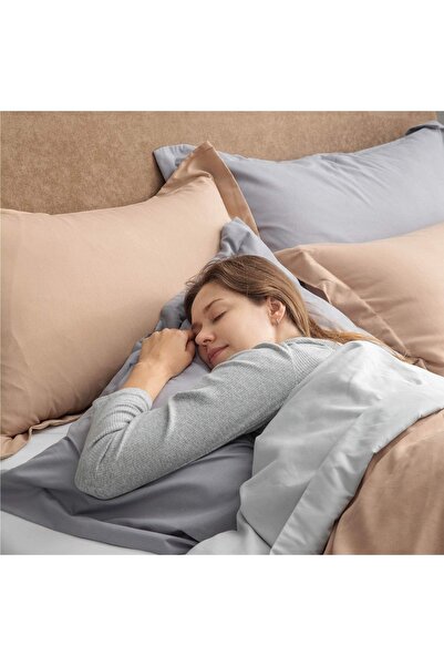 Tinybabyconcept 100% Cotton Flounced 2-Piece Pillow Case 50X70 cm Decorative, Breathable Fabric Gray Color