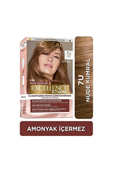L'Oreal Paris Excellence Creme Nude Renkler Saç Boyası – 7u Nude Kumral 190 Ml